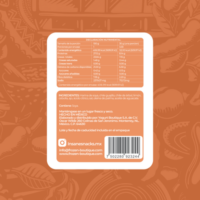 INSANE CHICHARRONES DE SOYA FLAMEADOS 30G - Frozen-Boutique