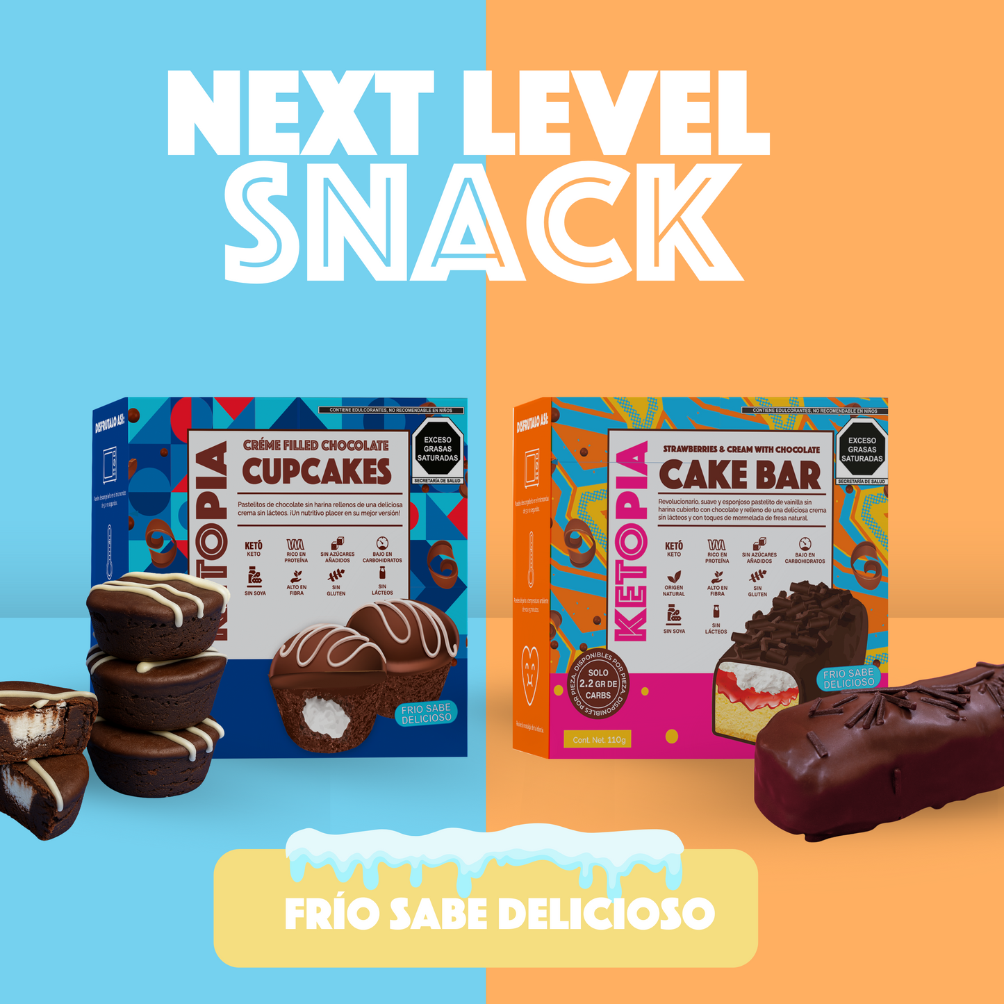 Ketopia Pastelitos rellenos de fresa y crema cubiertos en chocolate 110g - 4 pack