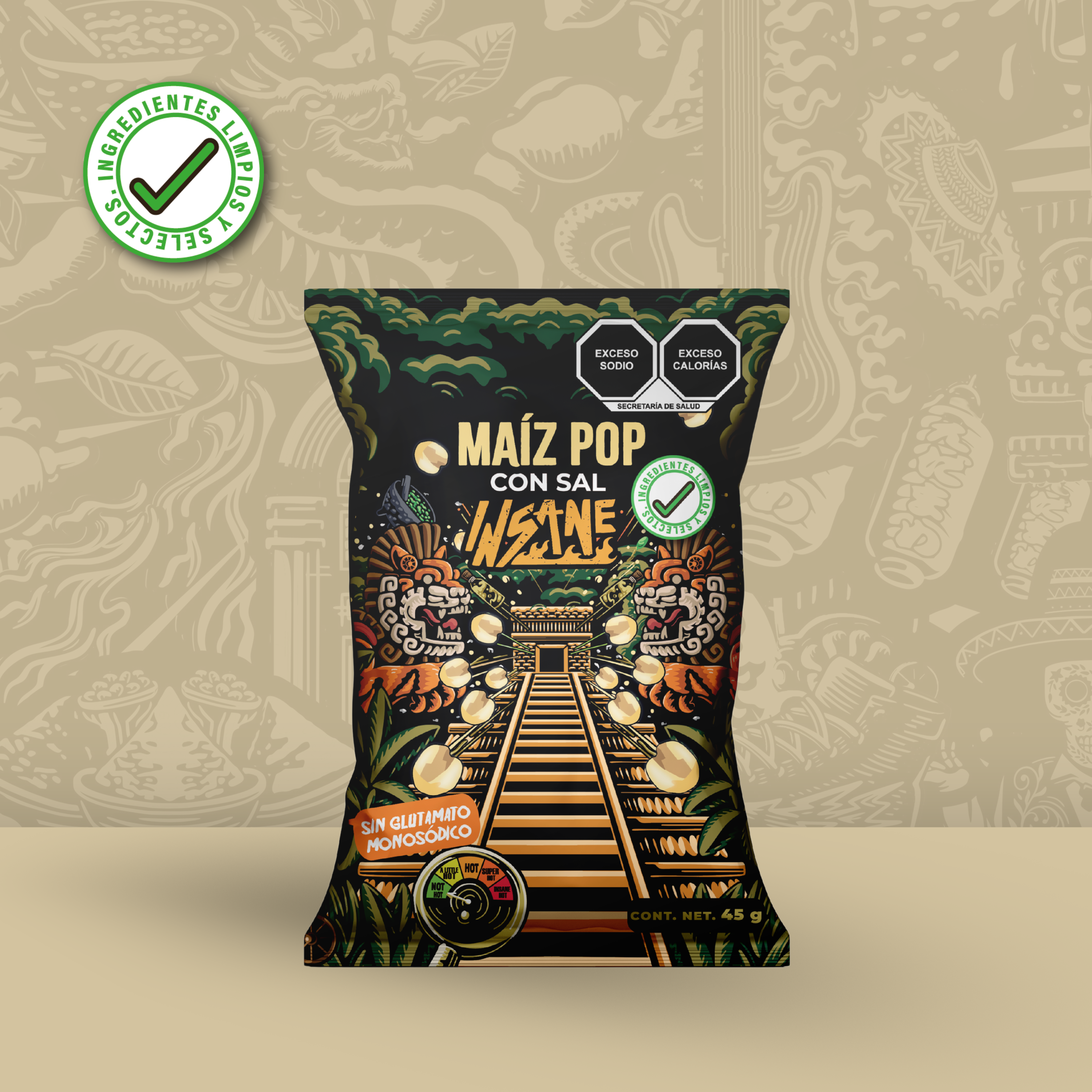 INSANE Maíz Pop Inflado Salado 45g - Frozen-Boutique