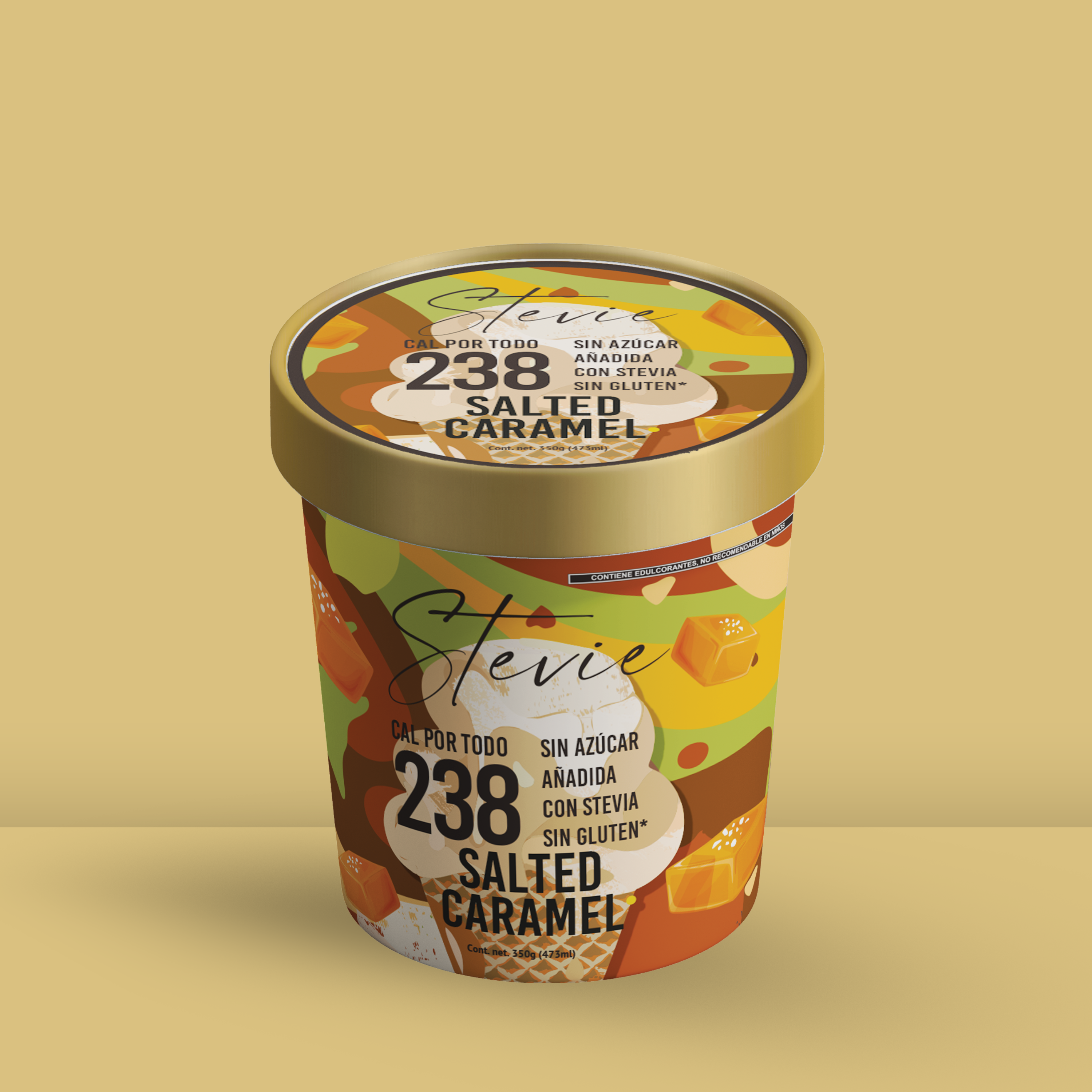 Stevie Helado Sin Azúcar Salted Caramel 350g - Frozen-Boutique